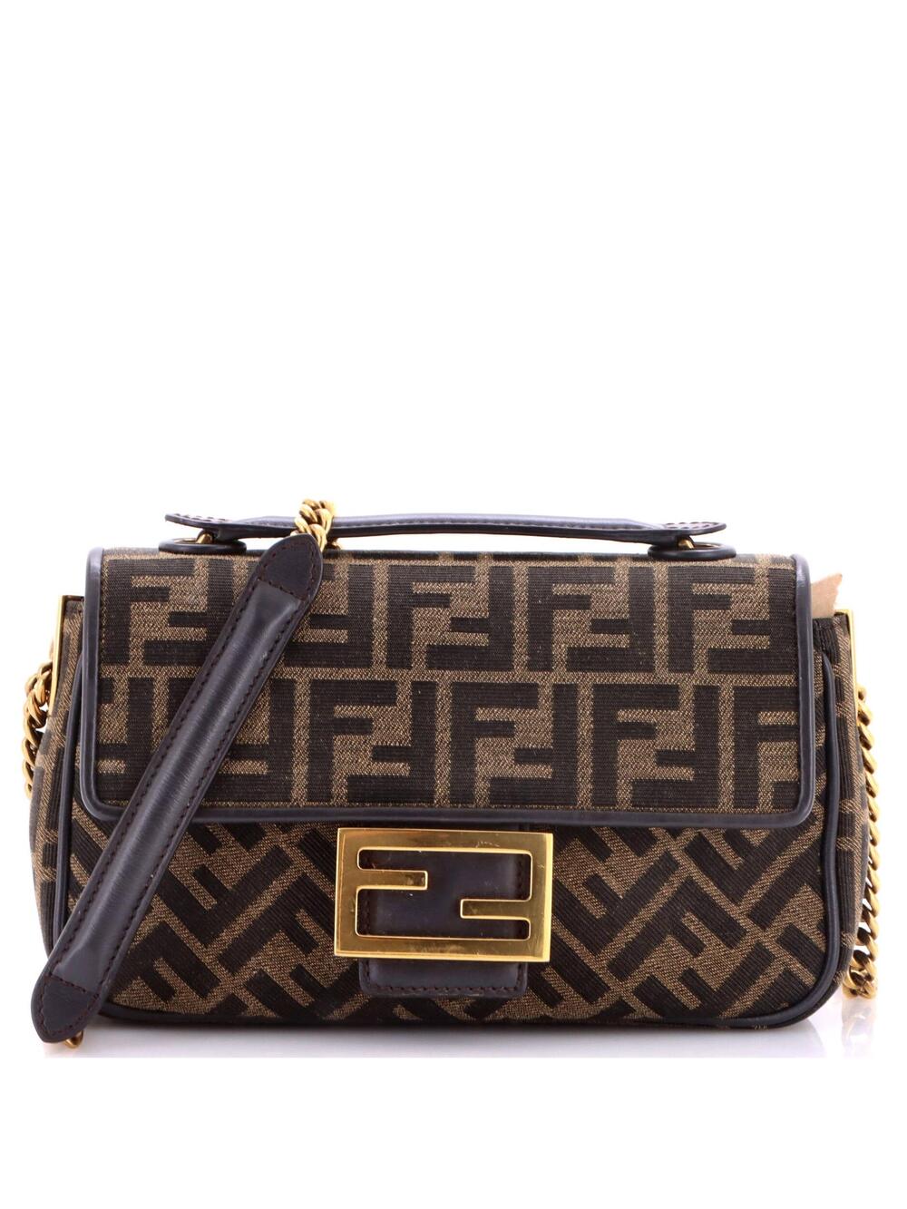 Fendi Midi Baguette Chain Bag Zucca #342959F21B